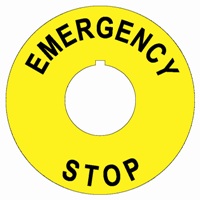 Emergency Stop Legend Plates Emergency Stop Legend Plates